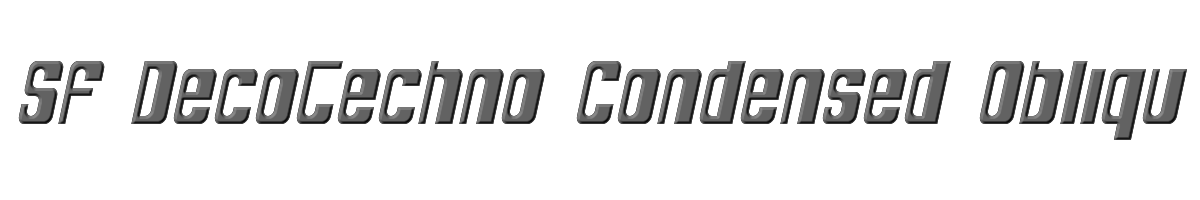 SF DecoTechno Condensed Oblique 