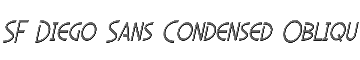 SF Diego Sans Condensed Oblique 
