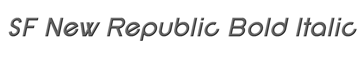 SF New Republic Bold Italic 