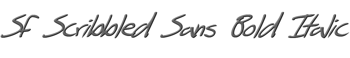 SF Scribbled Sans Bold Italic 