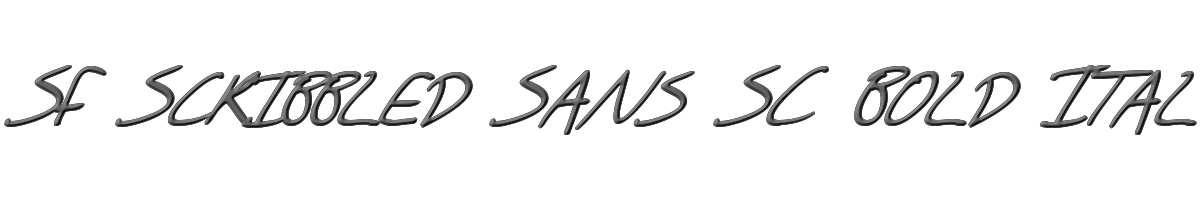 SF Scribbled Sans SC Bold Italic 