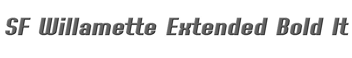 SF Willamette Extended Bold Italic 