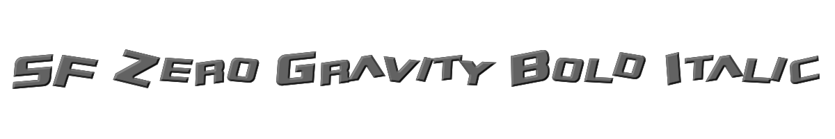 SF Zero Gravity Bold Italic 