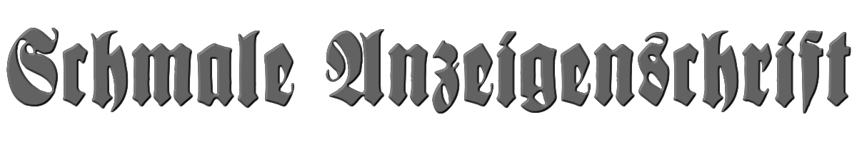 Schmale Anzeigenschrift 