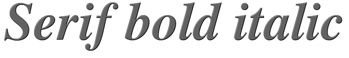 Serif bold italic 