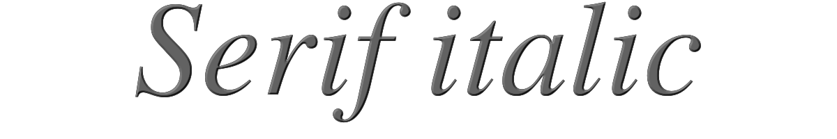 Serif italic 