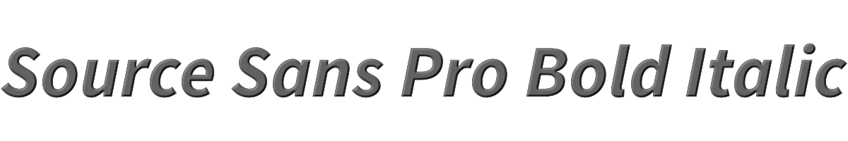 Source Sans Pro Bold Italic 