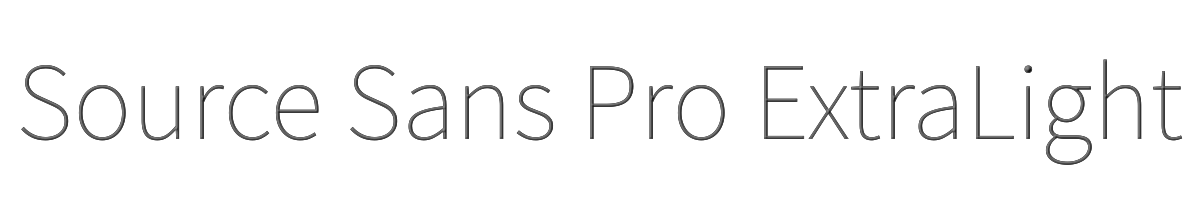 Source Sans Pro ExtraLight 