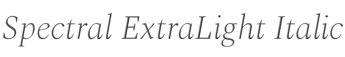 Spectral ExtraLight Italic 