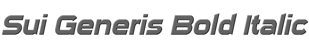 Sui Generis Bold Italic 