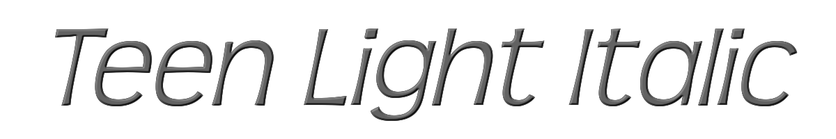 Teen Light Italic 
