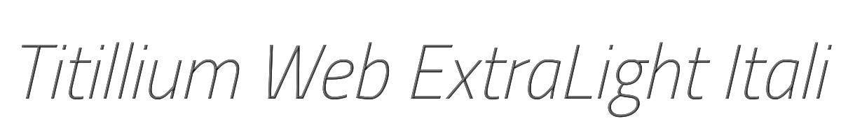 Titillium Web ExtraLight Italic 