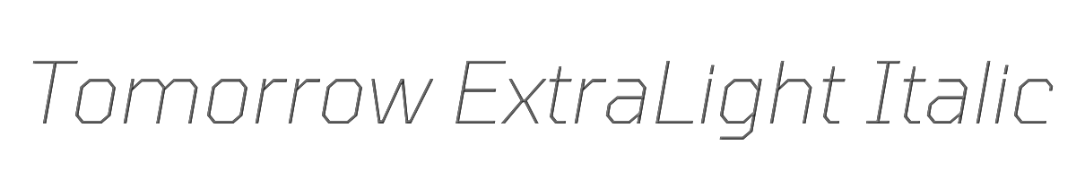 Tomorrow ExtraLight Italic 