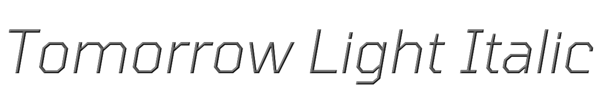 Tomorrow Light Italic 