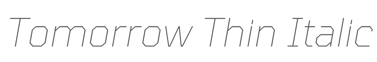Tomorrow Thin Italic 