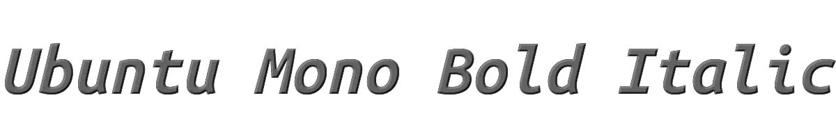 Ubuntu Mono Bold Italic 