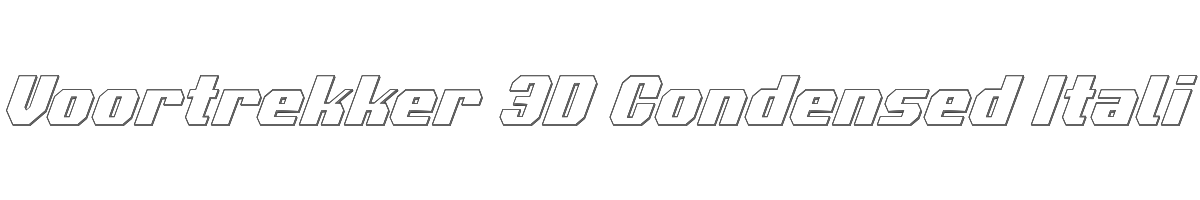 Voortrekker 3D Condensed Italic 