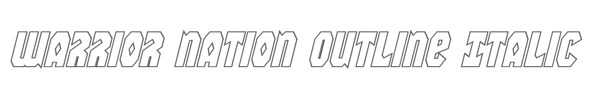 Warrior Nation Outline Italic 