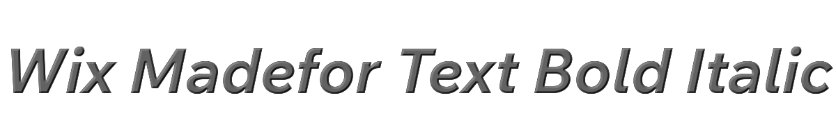 Wix Madefor Text Bold Italic 