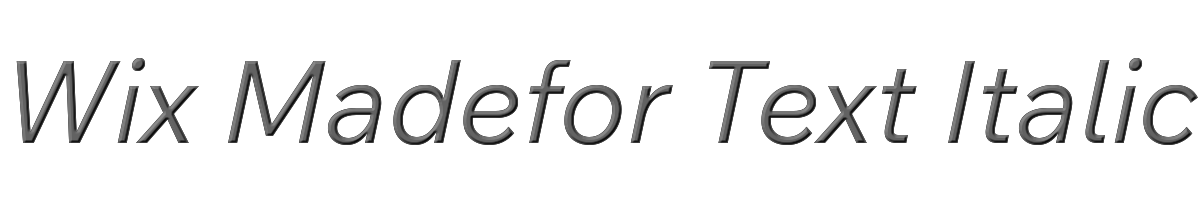 Wix Madefor Text Italic 