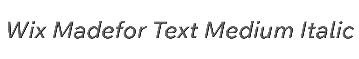 Wix Madefor Text Medium Italic 