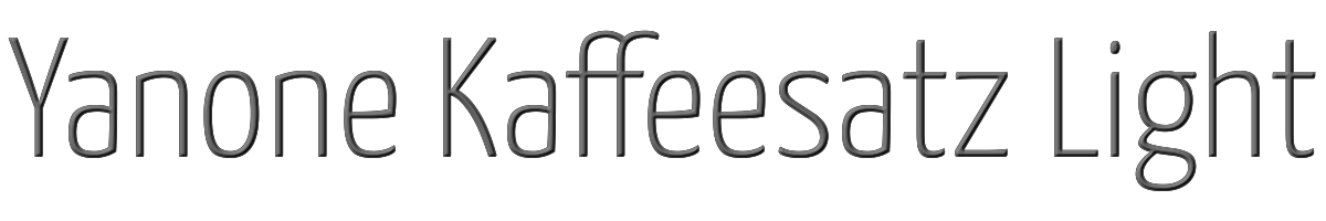 Yanone Kaffeesatz Light 