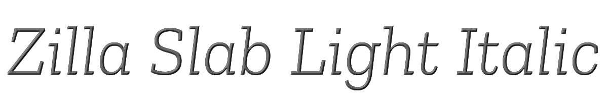 Zilla Slab Light Italic 