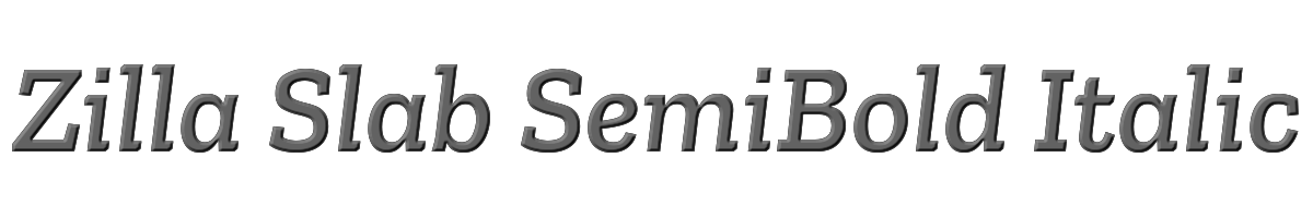 Zilla Slab SemiBold Italic 