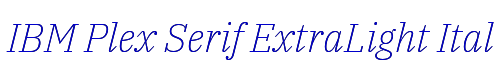 IBM Plex Serif ExtraLight Italic 