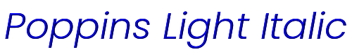 Poppins Light Italic 