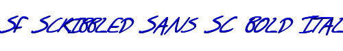 SF Scribbled Sans SC Bold Italic 