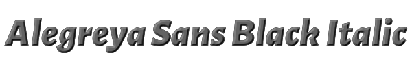 Alegreya Sans Black Italic 