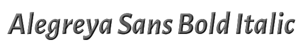 Alegreya Sans Bold Italic 