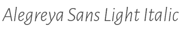 Alegreya Sans Light Italic 