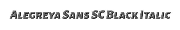 Alegreya Sans SC Black Italic 