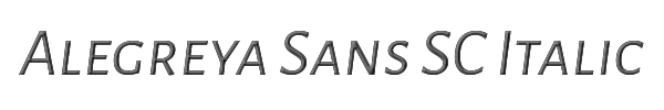 Alegreya Sans SC Italic 