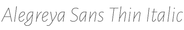 Alegreya Sans Thin Italic 