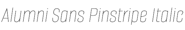 Alumni Sans Pinstripe Italic 