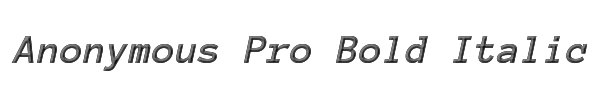 Anonymous Pro Bold Italic 