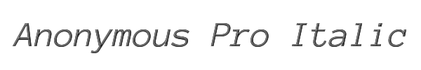 Anonymous Pro Italic 