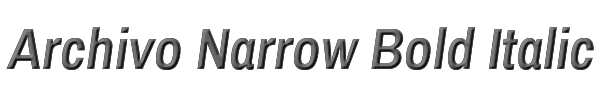 Archivo Narrow Bold Italic 