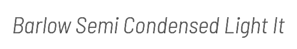 Barlow Semi Condensed Light Italic 