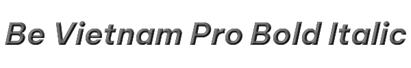 Be Vietnam Pro Bold Italic 
