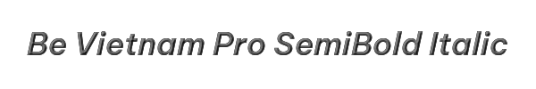 Be Vietnam Pro SemiBold Italic 