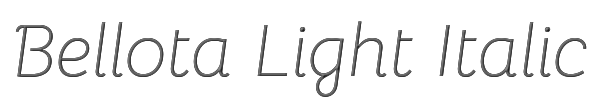 Bellota Light Italic 