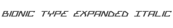 Bionic Type Expanded Italic 