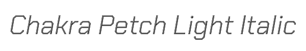 Chakra Petch Light Italic 