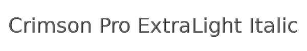 Crimson Pro ExtraLight Italic 