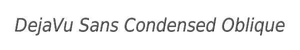 DejaVu Sans Condensed Oblique 