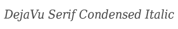 DejaVu Serif Condensed Italic 